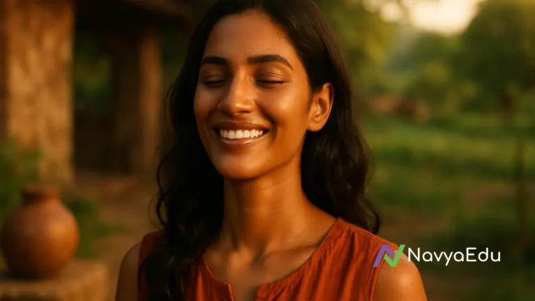 Healthy woman with radiant skin smiling peacefully outdoors, reflecting the impact of pure water on wellness.